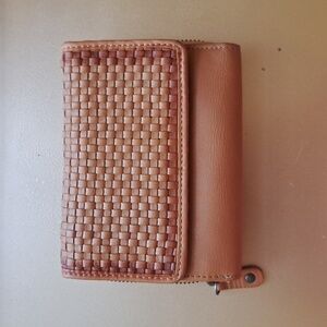 Harbour 2nd Womens Woven Brown Leather Wallet 4.25"x5.5"‎